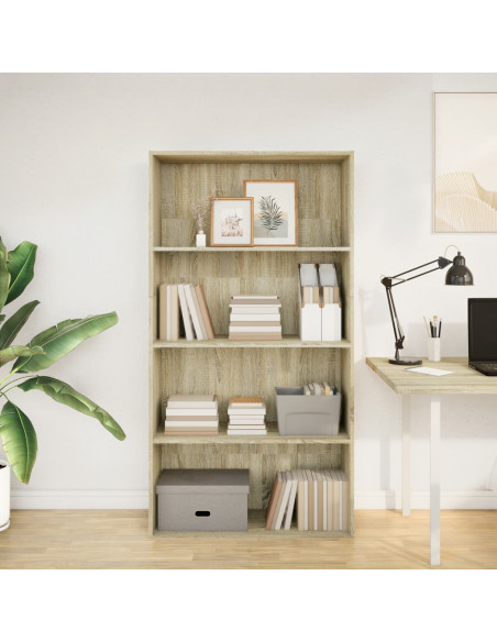Libreria Rovere Sonoma 80x30x152 cm in Legno Multistrato