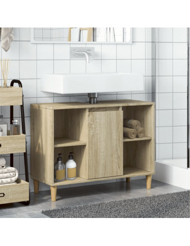 Mobile da Bagno Rovere Sonoma 80x33x60 cm in Legno Multistrato