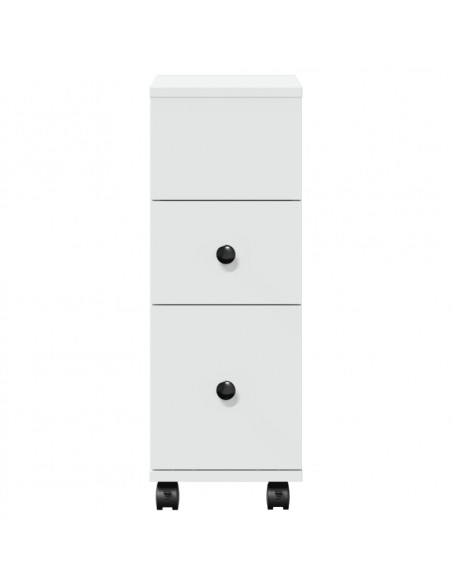 Mobile da Bagno Stretto con Ruote Bianco in Truciolato