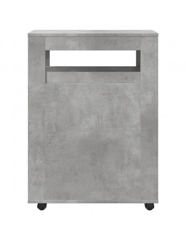 Mobile da Bagno Stretto con Ruote Grigio Cemento in Truciolato