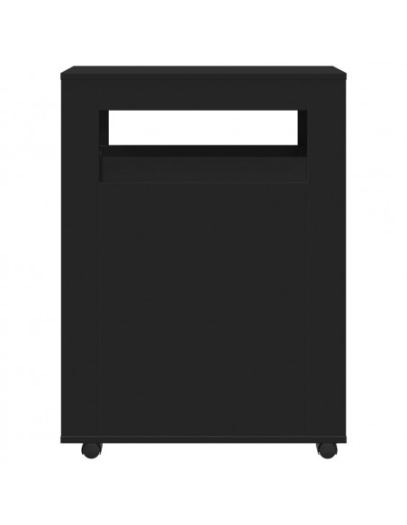 Mobile da Bagno Stretto con Ruote Nero in Truciolato