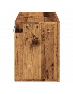 Mobile TV a Parete Legno Antico 60x30x41 cm 2