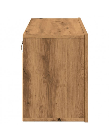 Mobile TV a Parete Rovere Artigianale 80x30x41 cm