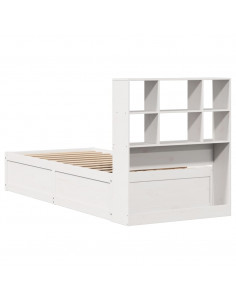 Giroletto senza Materasso Bianco 90x200 cm Legno Massello Pino 2