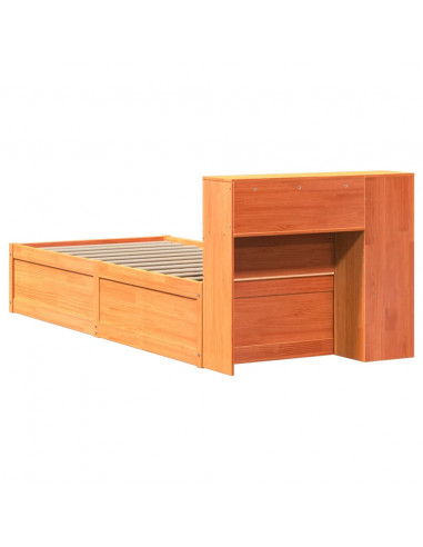 Giroletto senza Materasso Marrone Cera 100x200 cm Legno di Pino