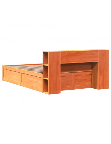 Letto senza Materasso Marrone Cera 140x190 cm in Legno di Pino