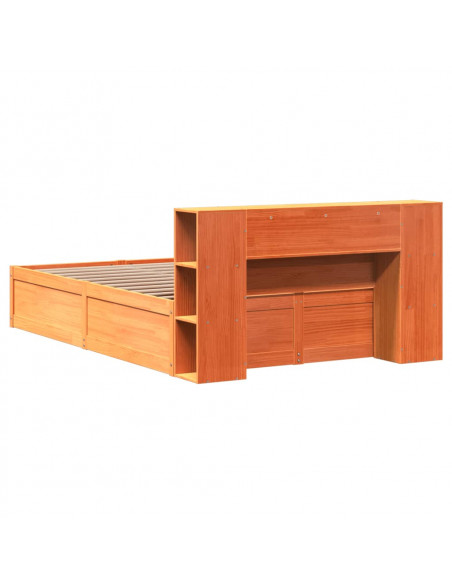Letto senza Materasso Marrone Cera 140x190 cm in Legno di Pino