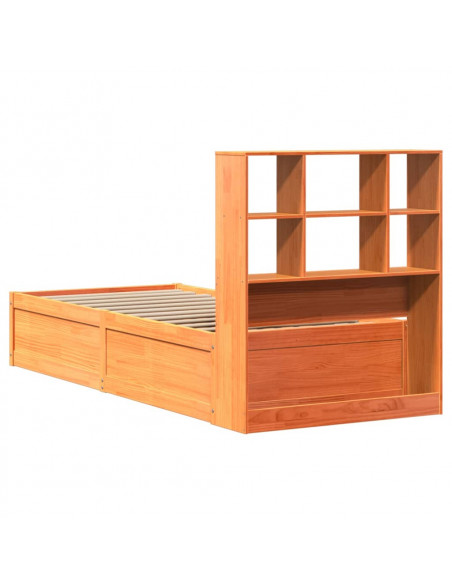 Letto senza Materasso Marrone Cera 90x190 cm in Legno di Pino
