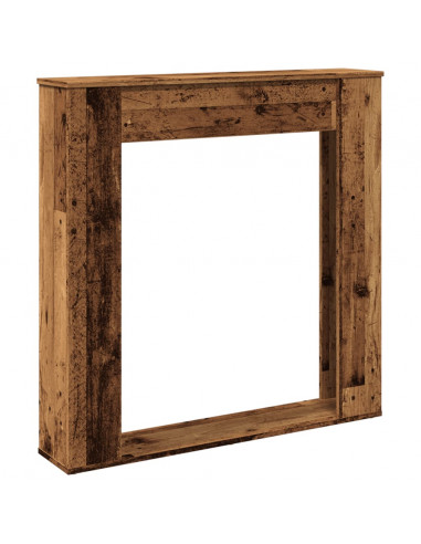 Cornice per Camino Legno Antico 100x20x100 cm in Truciolato