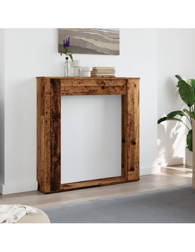 Cornice per Camino Legno Antico 100x20x100 cm in Truciolato