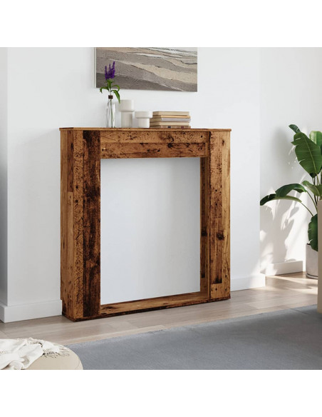 Cornice per Camino Legno Antico 100x20x100 cm in Truciolato