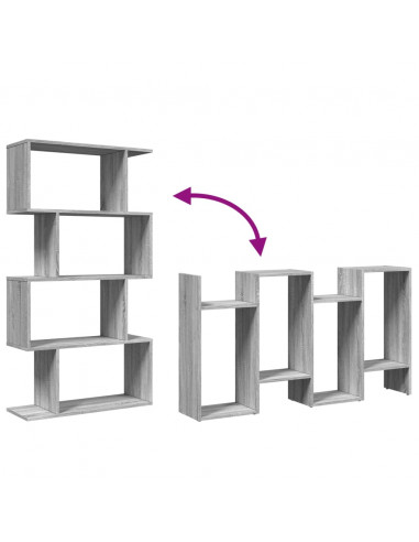 Libreria 4 Ripiani Grigio Sonoma 70x24x129 cm in Truciolato