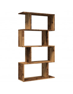 Libreria 4 Ripiani Legno Vecchio 70x24x129 cm in Truciolato 2