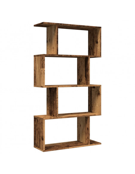Libreria 4 Ripiani Legno Vecchio 70x24x129 cm in Truciolato