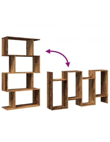 Libreria 4 Ripiani Legno Vecchio 70x24x129 cm in Truciolato