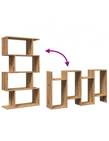 Libreria 4 Ripiani Rovere Artigianale 70x24x129 cm Truciolato