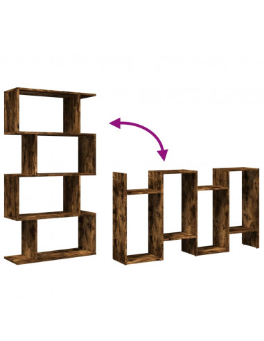 Libreria 4 Ripiani Rovere Fumo 70x24x129 cm in Truciolato