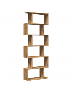 Libreria 6 Ripiani Rovere Artigianale 70x24x193 cm Truciolato 2