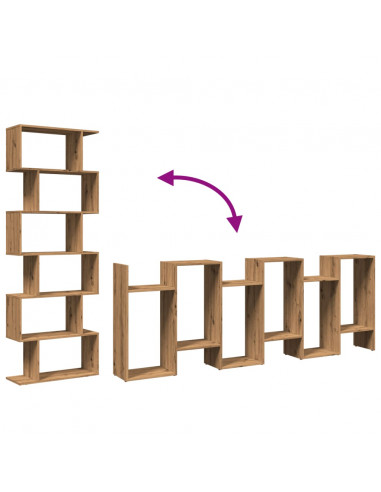 Libreria 6 Ripiani Rovere Artigianale 70x24x193 cm Truciolato