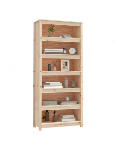 Libreria 80x35x183 cm in Legno Massello di Pino