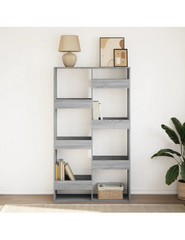 Libreria Grigio Sonoma 100x33x175 cm in Legno Multistrato