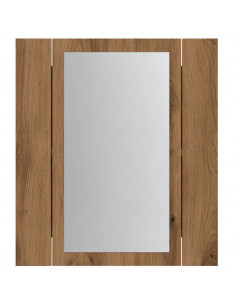 Mobile Bagno Specchio LED Rovere 40x12x45 cm Multistrato 2