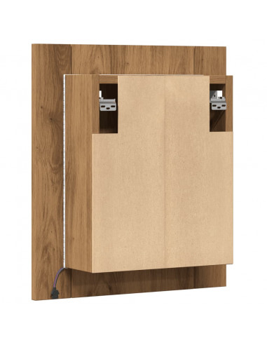 Mobile Bagno Specchio LED Rovere 40x12x45 cm Multistrato