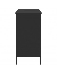 Mobile Lavabo Bagno Nero 80x30x60 cm in Legno Multistrato 2