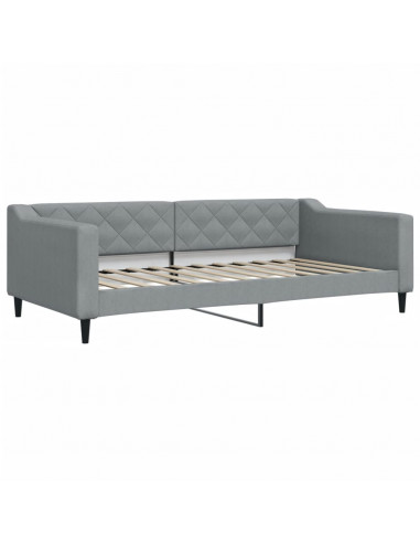 Divano Letto con Letto Estraibile Grigio Chiaro 100x200 Tessuto