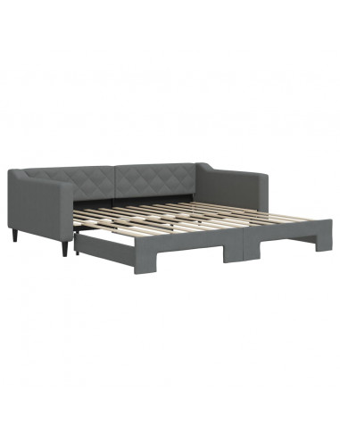 Divano Letto con Letto Estraibile Grigio Scuro 100x200 Tessuto