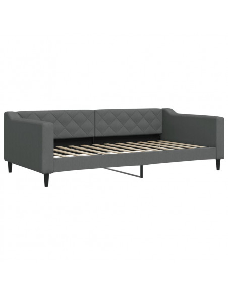 Divano Letto con Letto Estraibile Grigio Scuro 100x200 Tessuto