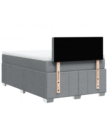 Giroletto a Molle con Materasso Grigio Chiaro 120x190cm Tessuto