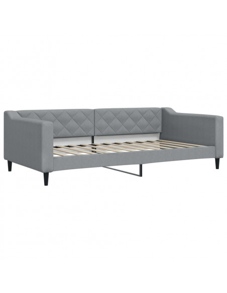 Letto da Giorno Grigio Chiaro 100x200 cm in Tessuto