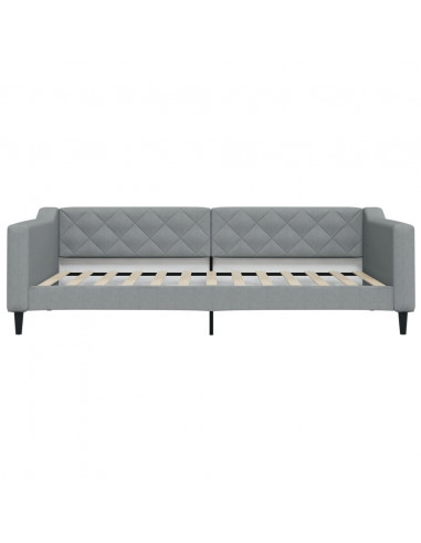 Letto da Giorno Grigio Chiaro 100x200 cm in Tessuto