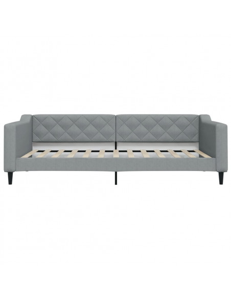 Letto da Giorno Grigio Chiaro 100x200 cm in Tessuto
