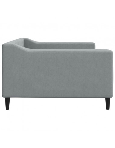 Letto da Giorno Grigio Chiaro 100x200 cm in Tessuto