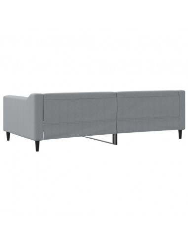 Letto da Giorno Grigio Chiaro 100x200 cm in Tessuto