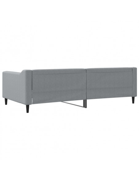 Letto da Giorno Grigio Chiaro 100x200 cm in Tessuto