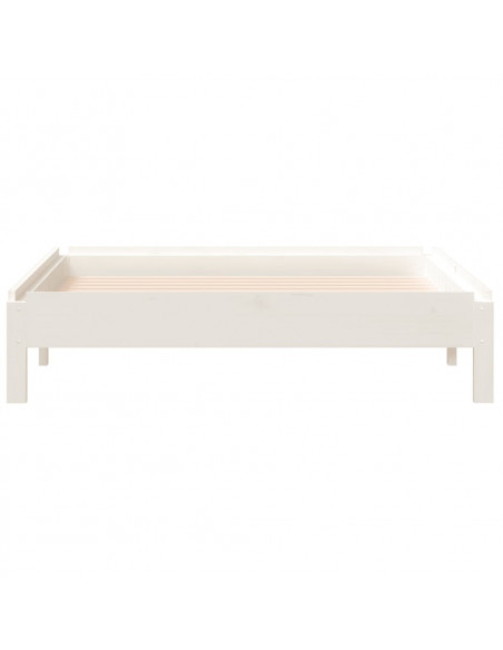 Letto Impilabile Bianco 75x190 cm in Legno Massello di Pino