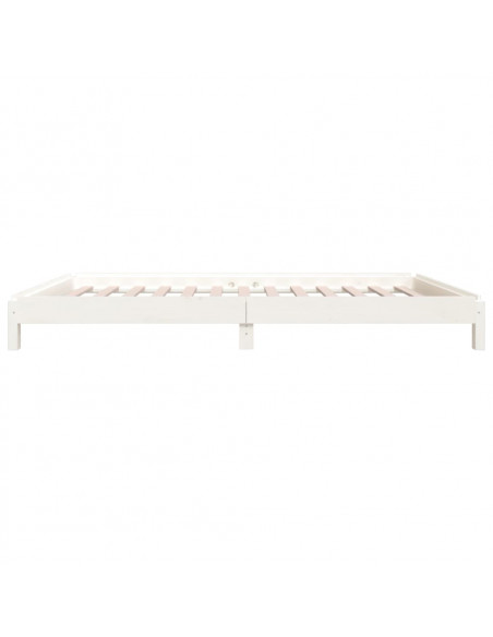Letto Impilabile Bianco 75x190 cm in Legno Massello di Pino