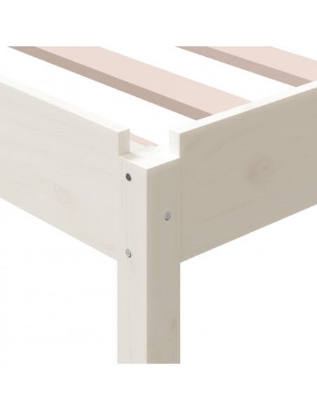 Letto Impilabile Bianco 75x190 cm in Legno Massello di Pino