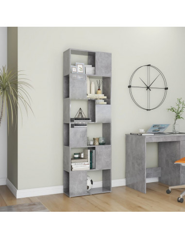 Libreria/Divisorio Grigio Cemento 60x24x186 cm in Truciolato