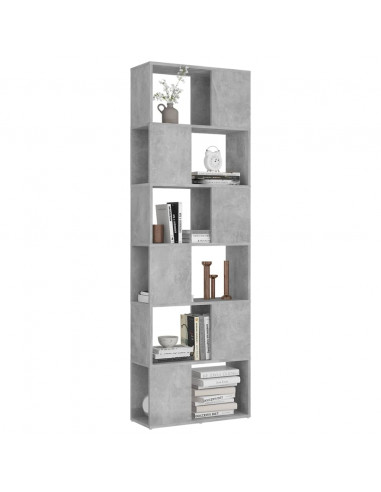 Libreria/Divisorio Grigio Cemento 60x24x186 cm in Truciolato