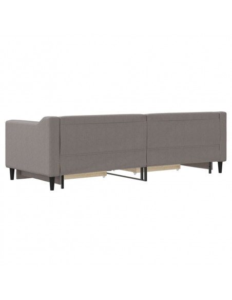 Divano Letto Estraibile con Cassetti Tortora 80x200 cm Tessuto