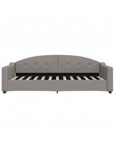 Divano Letto Estraibile con Cassetti Tortora 90x200 cm Tessuto 2