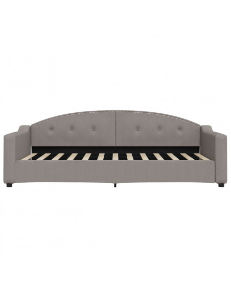 Divano Letto Estraibile con Cassetti Tortora 90x200 cm Tessuto