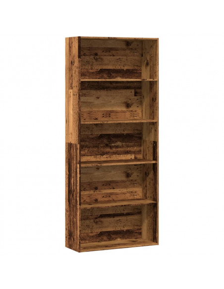 Libreria Legno Antico 80x30x189 cm in Legno Multistrato