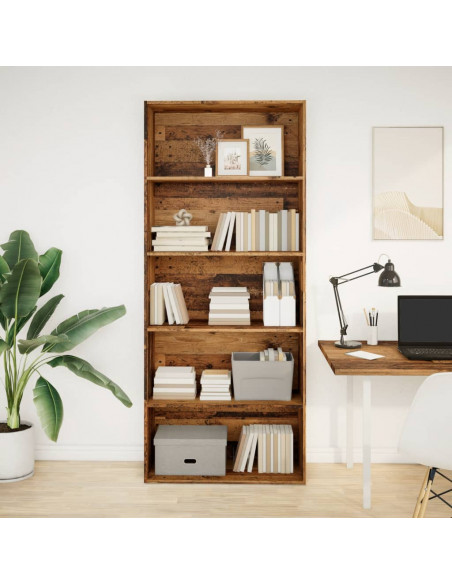 Libreria Legno Antico 80x30x189 cm in Legno Multistrato