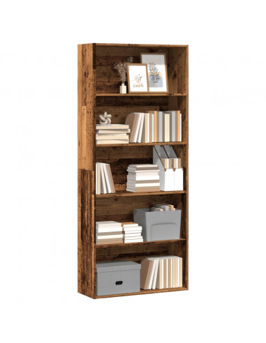 Libreria Legno Antico 80x30x189 cm in Legno Multistrato