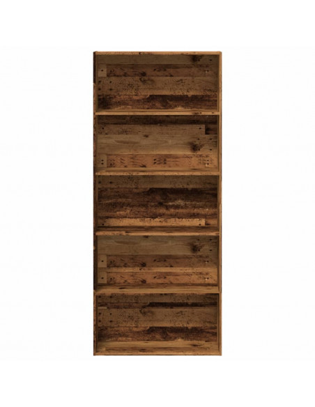 Libreria Legno Antico 80x30x189 cm in Legno Multistrato